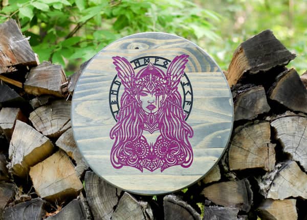 Freya-Freyja Wall Hanging (Gray and Pink)